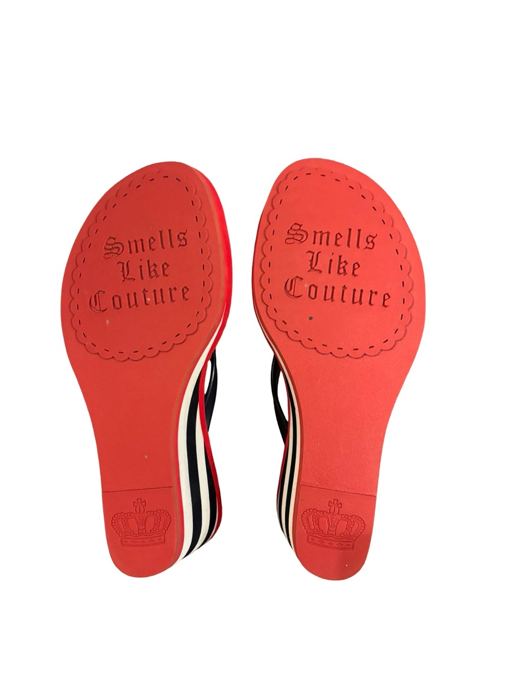 Juicy Couture Red Nautical Wedge Y2K Sandal Flip Flops Size 10 - Picture 7 of 10